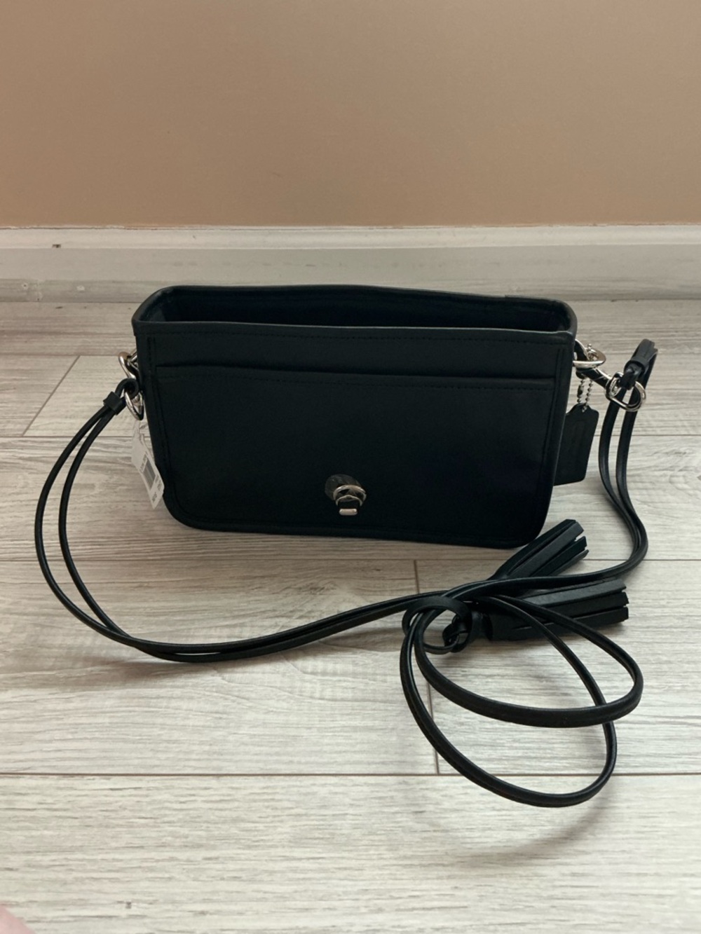 Coach Black Leather Turnlock Crossbody Bag - Picture 8 of 8